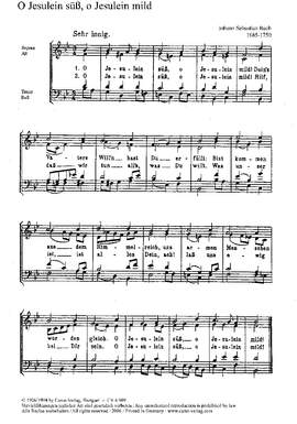Bach, JS: O Jesulein süß; Weßnitzer: Das ist ein sel'ge Stunde