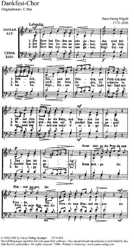 Nägeli: DankfestChor (BDur)