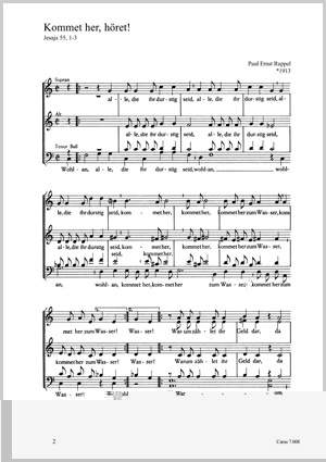 Ruppel: Kommet her, höret; Bach: O Gott, du frommer Gott; Stern: Ich freu mich in dem Herren