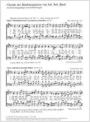 Bach, JS: Die 12 Choralsätze der Matthäuspassion mit Gemeindegesängen und Schriftlesungen