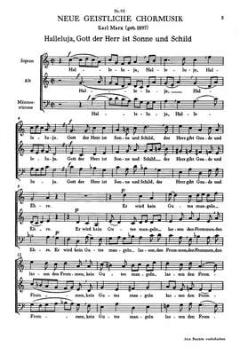 Marx: Halleluja; Herr, höre meine Stimme; Beck: Es ist ein köstlich Ding; Raphael, Günter: Ich rede von deinen Zeugnissen