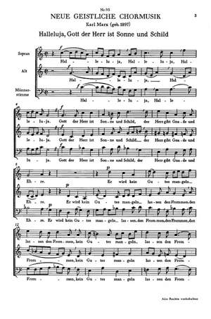 Marx: Halleluja; Herr, höre meine Stimme; Beck: Es ist ein köstlich Ding; Raphael, Günter: Ich rede von deinen Zeugnissen