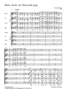 Wenzel: Maria durch ein Dornwald ging (Op.57)