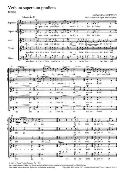 Mocnik: Verbum supernum prodiens