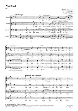 Neumann: Abschied (Op.27; cMoll)