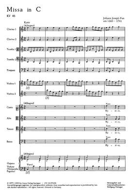 Fux: Missa in C (KV 46; CDur)