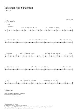 Gohl: Singspiel vom Sündenfall