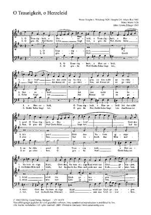 Zillinger: O Traurigkeit, o Herzeleid (eMoll)
