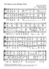 Poser: Komm, Heiliger Geist; Barbe: Nun bitten wir