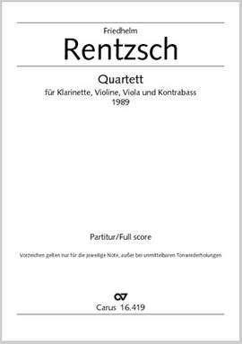 Rentzsch: Quartett für Klarinette, Violine, Viola und Kontrabass