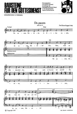 Kretzschmar: Gott, gib Fried in unserm Lande; Wie sich ein Vater; Ruppel: Da pacem, Domine