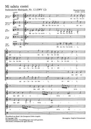 Schütz: Mi saluta costei (Es grüßt mich die Schöne) (SWV 12 (op. 1 no. 12); mixolydisch)