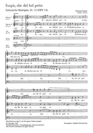 Schütz: Sospir che del bel petto (Seufzer, der du dem Busen) (SWV 14 (op. 1 no. 14); dorisch)