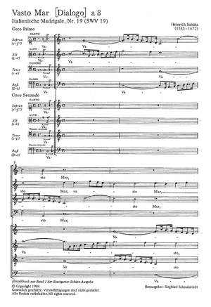 Schütz: Vasto mar (Weites Meer) (SWV 19 (op. 1 no. 19); mixolydisch)