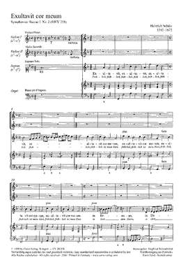 Schütz: Exultavit cor meum (Fröhlich ist mein Herz) (SWV 258 (op. 6 no. 2); FDur)