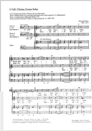Schütz: O hilf, Christe, Gottes Sohn (SWV 295 (op. 8 no. 14); a-Moll)