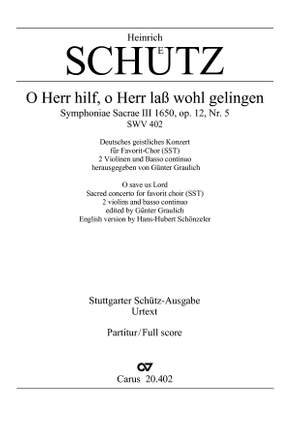 Schütz: O Herr, hilf, o Herr laß wohl gelingen (SWV 402 (op. 12 no. 5); dorisch)