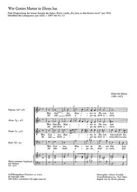 Schütz: Wer Gottes Marter in Ehren hat (SWV 480 no. 111; lydisch)