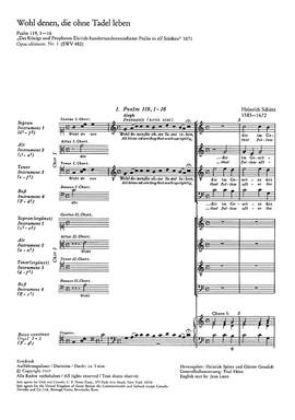 Schütz: Wohl denen, die ohne Tadel leben (SWV 482; aMoll)