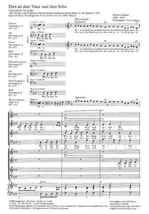 Schütz: Ehre sei dem Vater und dem Sohn (SWV 492 (Schluß); dMoll)