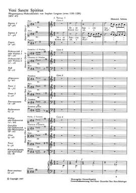 Schütz: Veni Sancte Spiritus (Komm herab, o Heilger Geist) (SWV 475; mixolydisch)