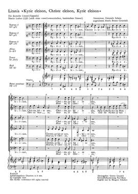 Schütz: Kyrie eleison (deest; eMoll)