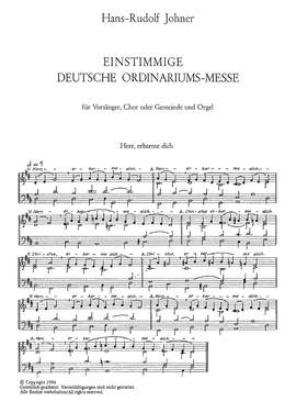 Johner: Einstimmige deutsche Ordinariumsmesse