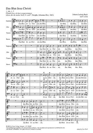 Bach, JL: Das Blut Jesu Christ (GDur)