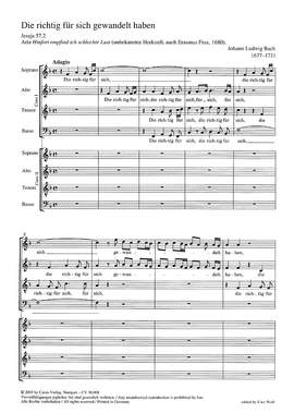 Bach, JL: Die richtig für sich gewandelt haben (FDur)