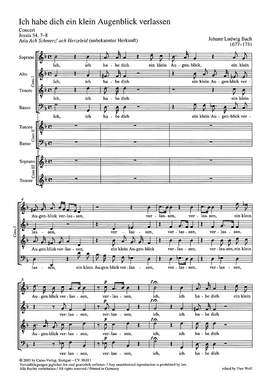 Bach, JL: Ich habe dich ein klein Augenblick verlassen (GDur)