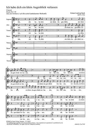 Bach, JL: Ich habe dich ein klein Augenblick verlassen (GDur)