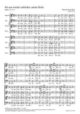 Bach, JL: Sei nun wieder zufrieden, meine Seele