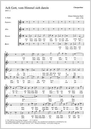 Bach, JS: Ach Gott, vom Himmel sieh darein (BWV 2; dMoll)