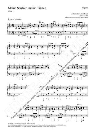 Bach: Meine Seufzer, meine Tränen (BWV 13): organ part
