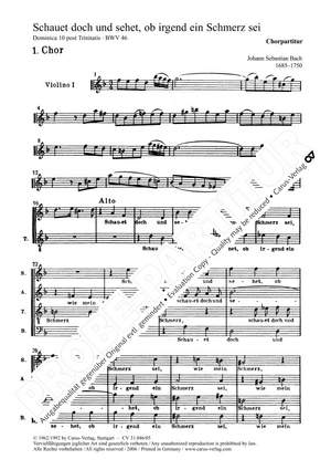 Bach, JS: Schauet doch und sehet, ob irgend ein Schmerz sei (BWV 46; dMoll)