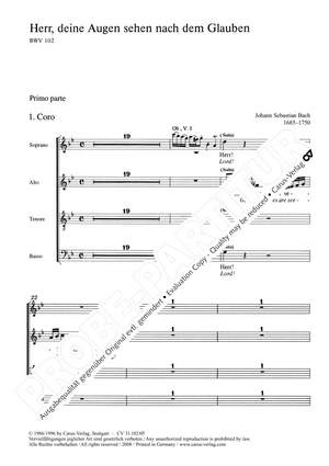 Bach, JS: Herr, deine Augen sehen nach dem Glauben (BWV 102)