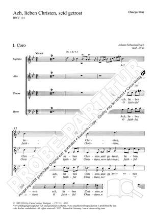 Bach, JS: Ach, lieben Christen, seid getrost (BWV 114; g-Moll)