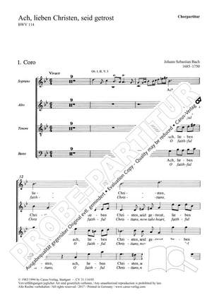 Bach, JS: Ach, lieben Christen, seid getrost (BWV 114; gMoll)