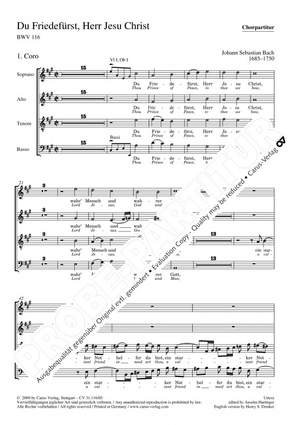 Bach, JS: Du Friedefürst, Herr Jesu Christ (BWV 116)