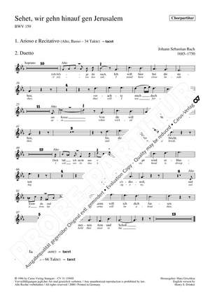 Bach, JS: Sehet, wir gehn hinauf gen Jerusalem (BWV 159)