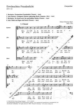Bach, JS: Erwünschtes Freudenlicht (BWV 184)