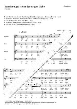 Bach, JS: Barmherziges Herze der ewigen Liebe (BWV 185; fisMoll)