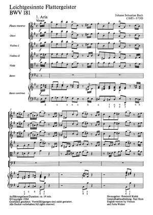 Bach, JS: Leichtgesinnte Flattergeister (BWV 181)