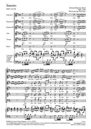 Bach, JS: Sanctus in D (BWV 232; D-Dur)