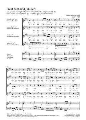 Bach, JS: Freut euch und jubiliert (BWV 243a no. 5; A-Dur)