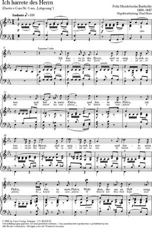 Mendelssohn Bartholdy: Ich harrete des Herrn (Op.52 no. 5; Es-Dur)