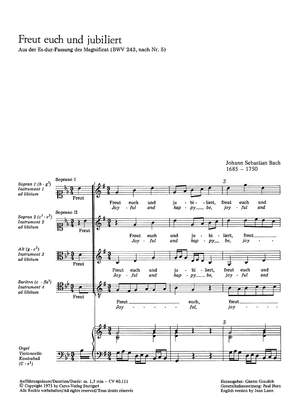 Bach, JS: Freut euch und jubiliert (BWV 243a no. 5; G-Dur)