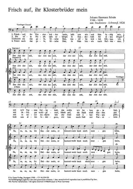 Schein: StudentenSchmaus (5 Madrigale)