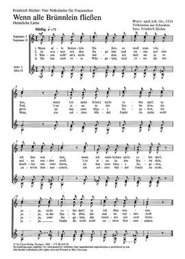 Silcher: Chorblatt 1 für Frauenchor