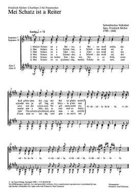 Silcher: Chorblatt 2 für Frauenchor